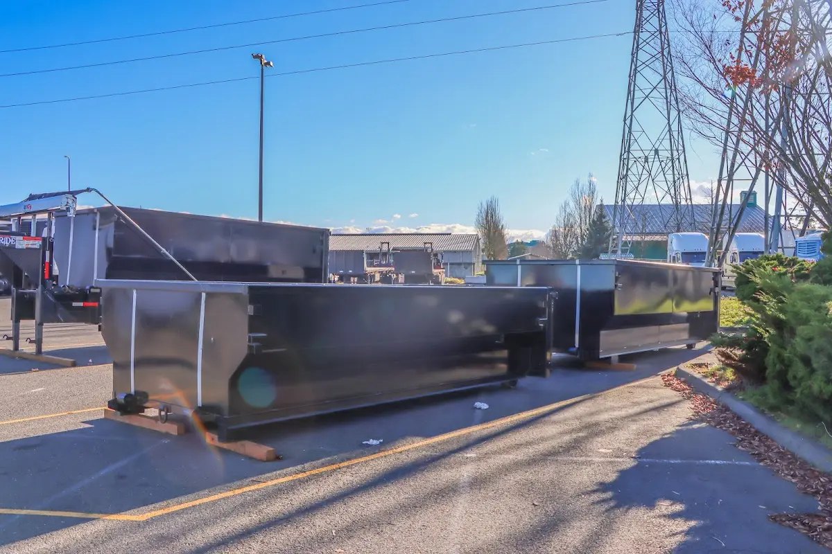 Roll-off dumpster ready for waste disposal at job site for 2 Yard Dumpster Rental in Marbletown